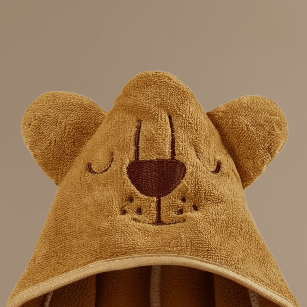 Cape de Bain Lion : Douceur et Protection pour Bébé Inégalées
