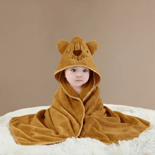 Cape de Bain Lion : Douceur et Protection pour Bébé Inégalées