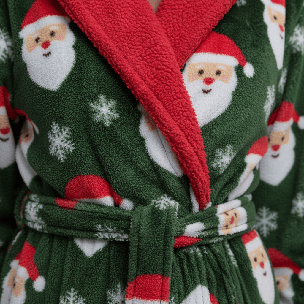 Peignoir de Noël Femme - Polaire épaisse & chaleur festive !