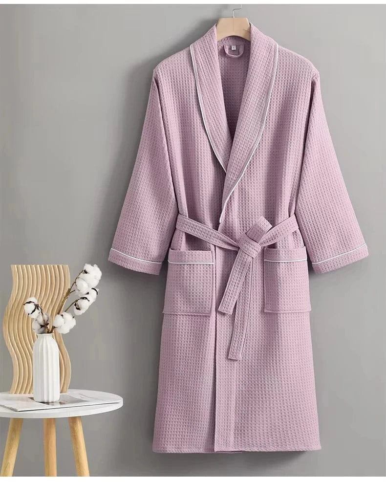 Peignoir Femme Coton Nid d’Abeille – Confort et Élégance Sublimes
