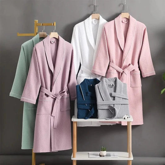 Peignoir Femme Coton Nid d’Abeille – Confort et Élégance Sublimes