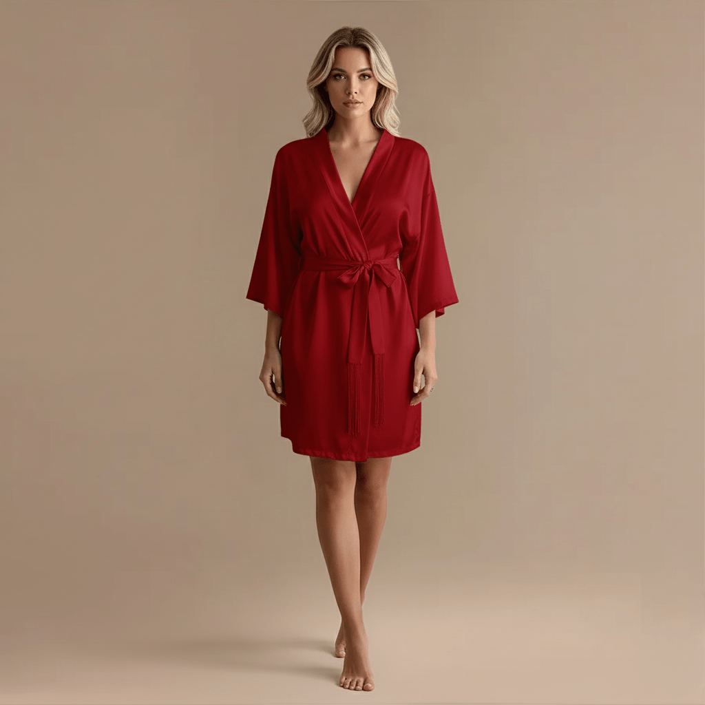 Peignoir femme satin court – Élégance & confort irrésistible