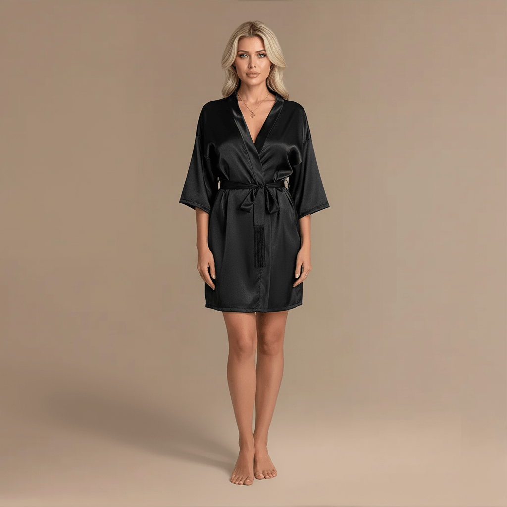 Peignoir femme satin court – Élégance & confort irrésistible
