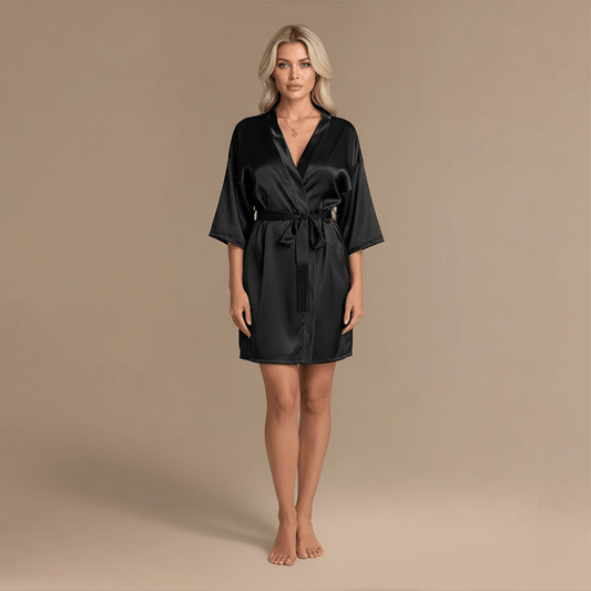 Peignoir femme satin court – Élégance & confort irrésistible