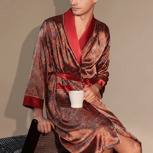 Peignoir Homme Satin Rouge : Élégance et Confort Inégalés à Découvrir