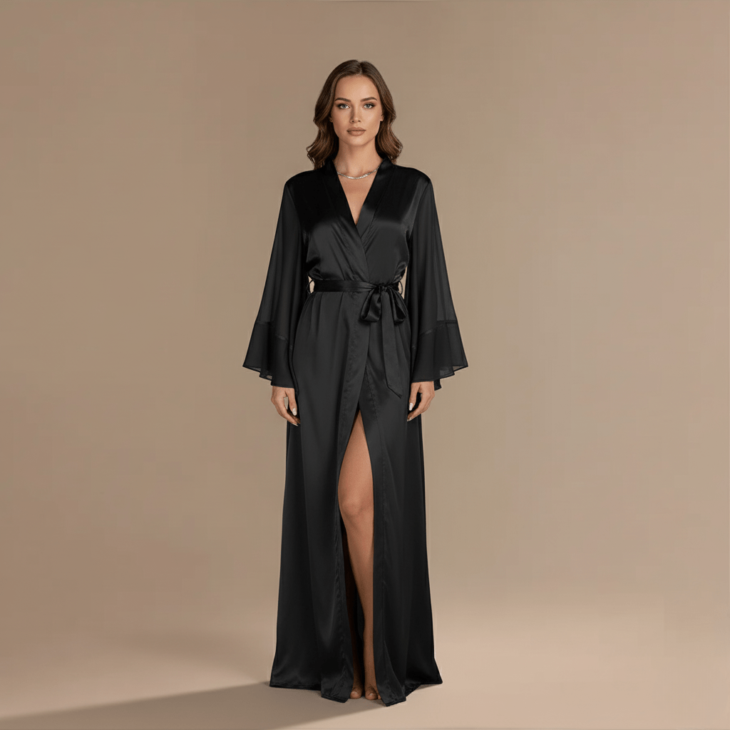 Peignoir Long Satin Femme – Élégance Sublime pour vos Moments Intimes