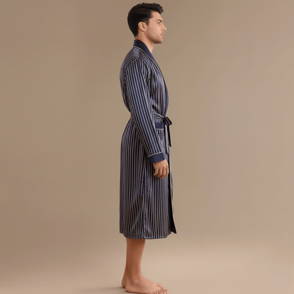 Peignoir Rayé Satin homme – Élégance et Confort Inégalés à Découvrir