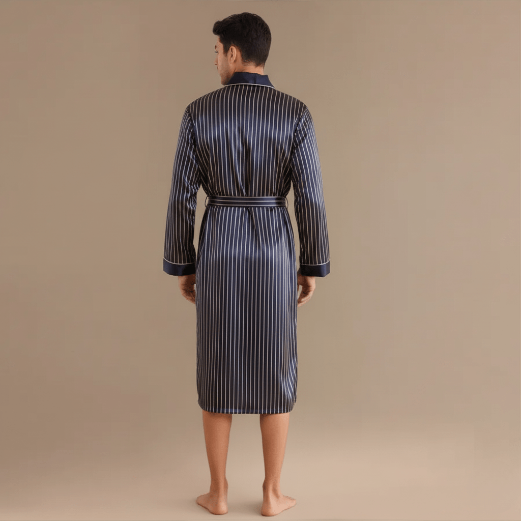 Peignoir Rayé Satin homme – Élégance et Confort Inégalés à Découvrir