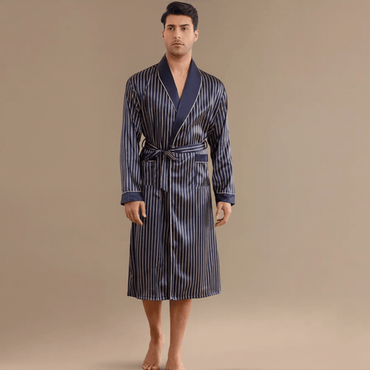 Peignoir Rayé Satin homme – Élégance et Confort Inégalés à Découvrir