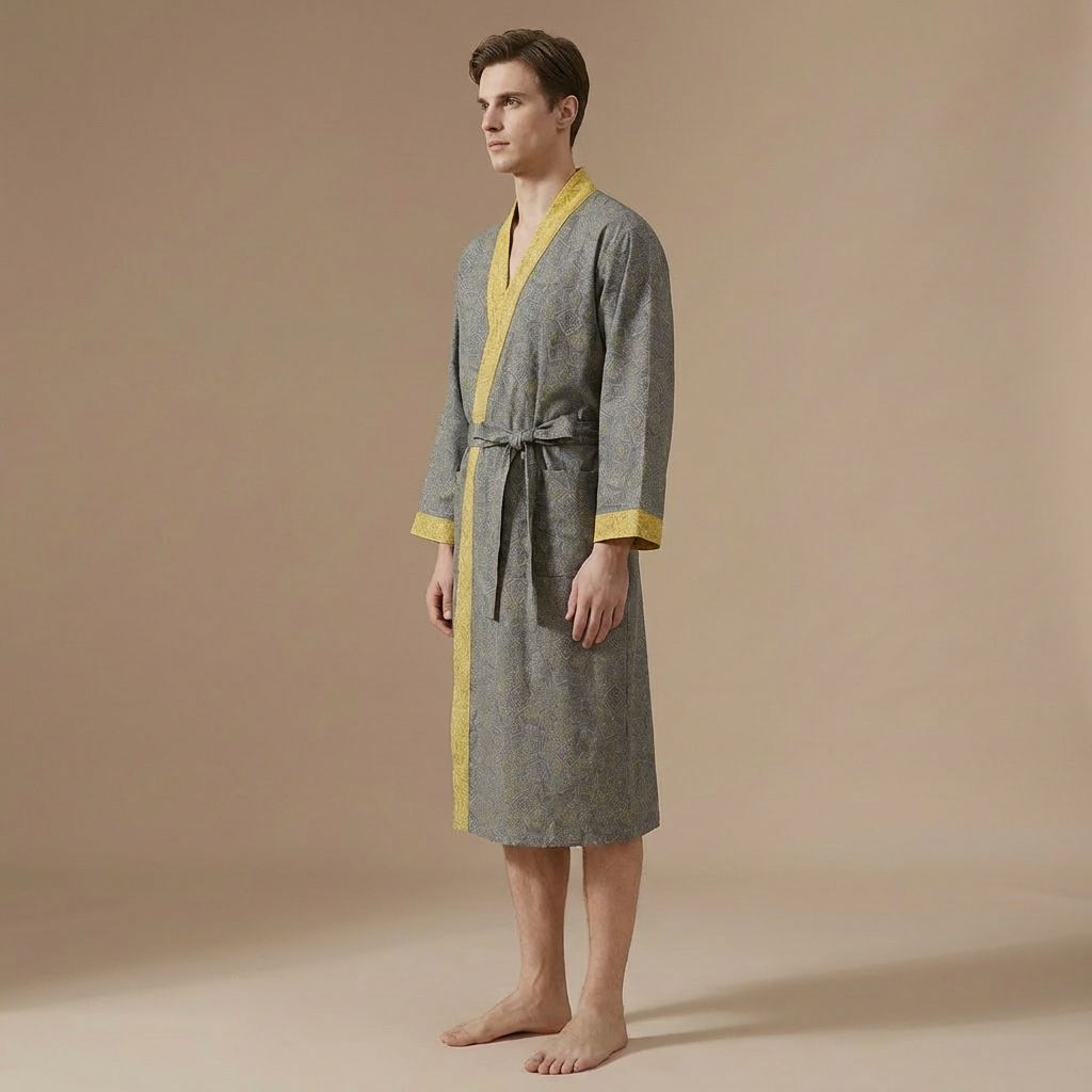 Peignoir Long En Coton Pour Homme