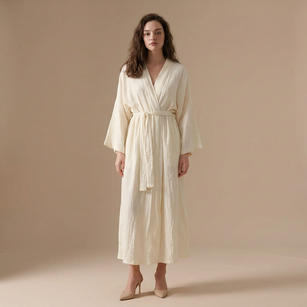Peignoir Long En Coton Femme