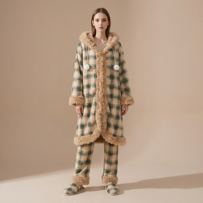 Peignoir À Capuche Femme Doux