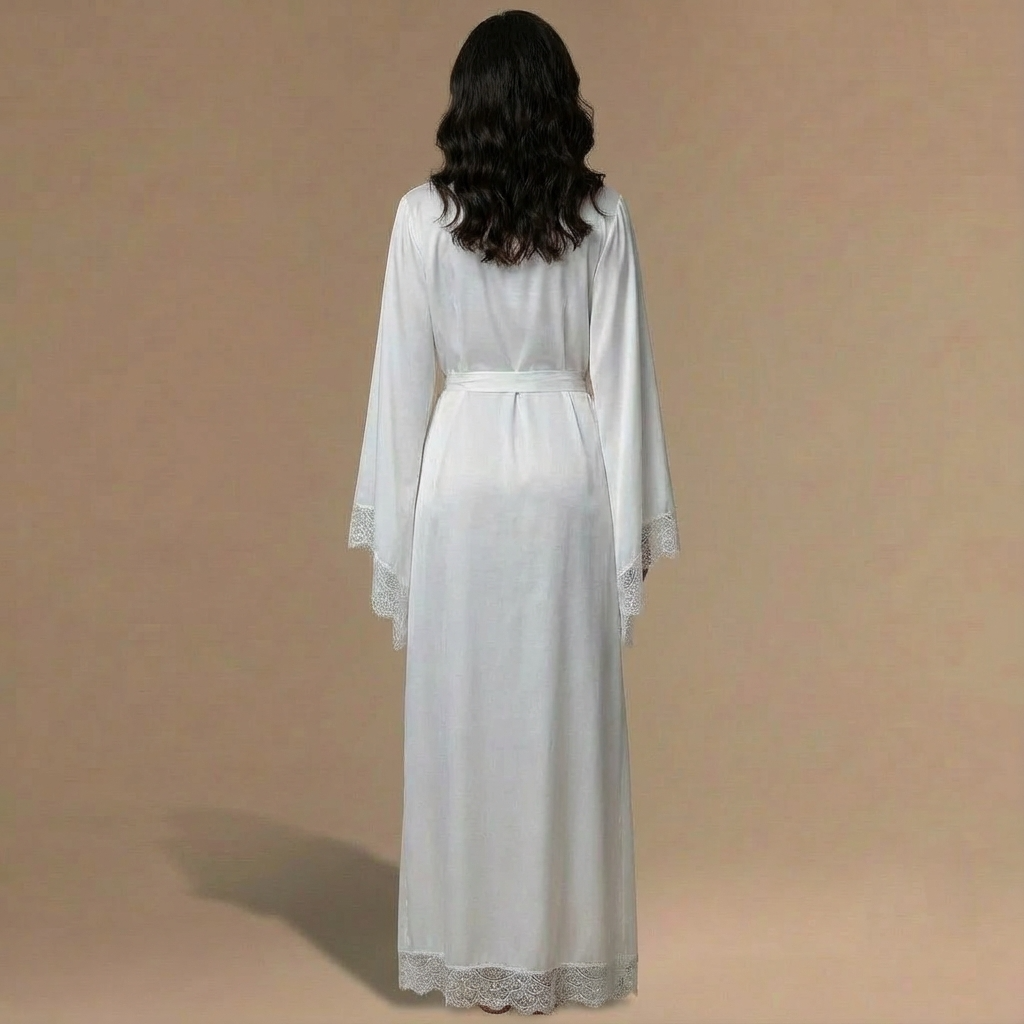 Peignoir Satin Très Long – Femme