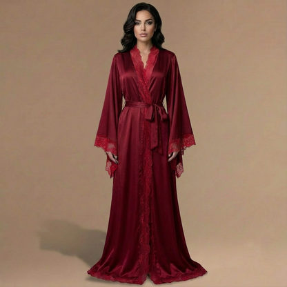 Peignoir Satin Très Long – Femme