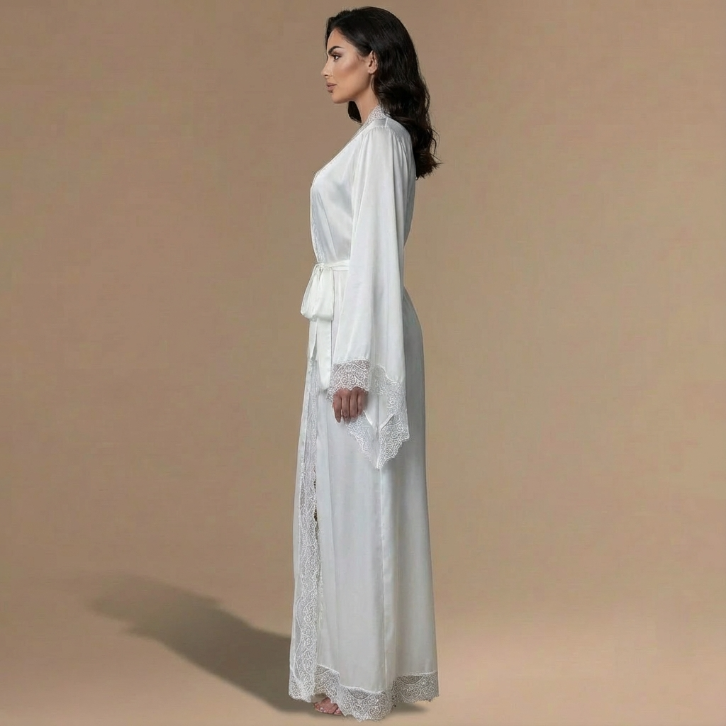 Peignoir Satin Très Long – Femme