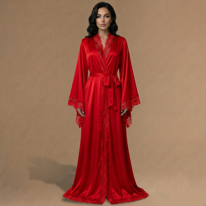 Peignoir Satin Très Long – Femme