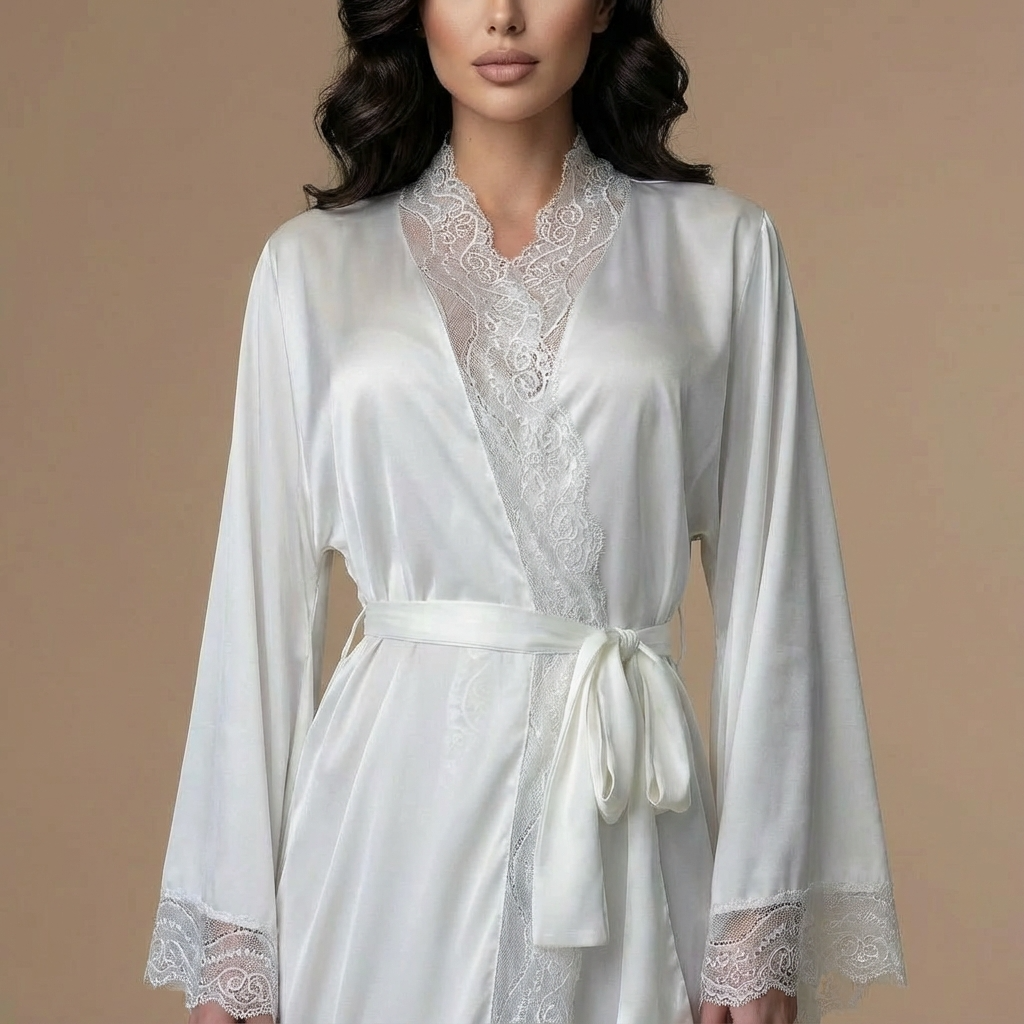 Peignoir Satin Très Long – Femme