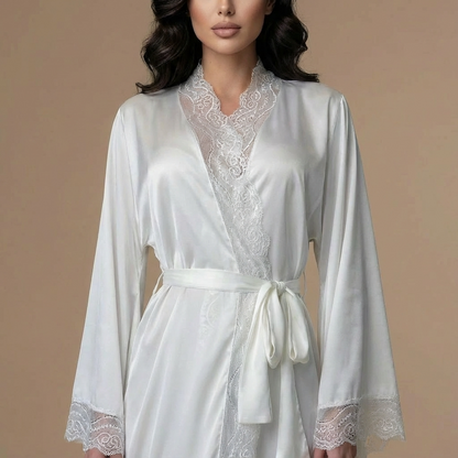 Peignoir Satin Très Long – Femme