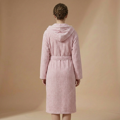 Peignoir Rayé Capuche – Unisexe