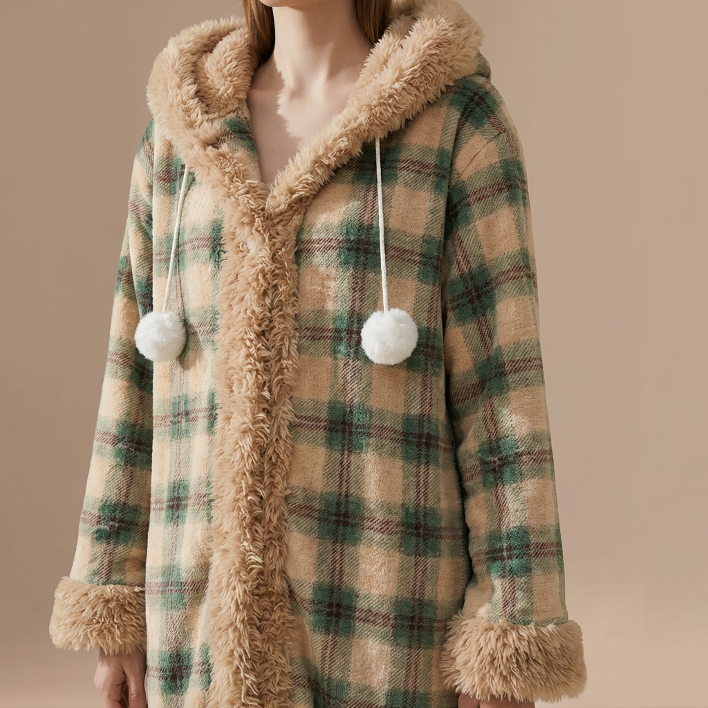 Peignoir À Capuche Femme Doux