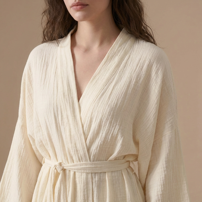Peignoir Long En Coton Femme