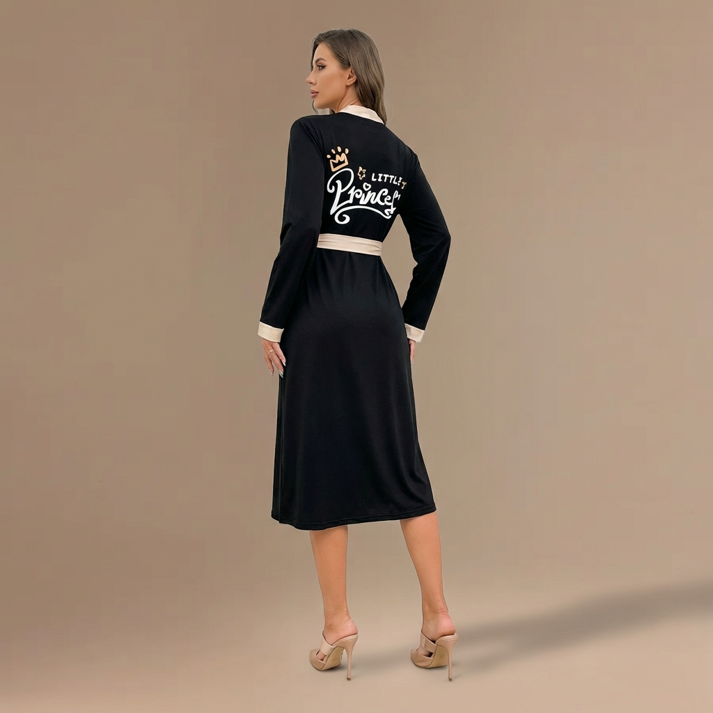 Peignoir Noir Femme Long