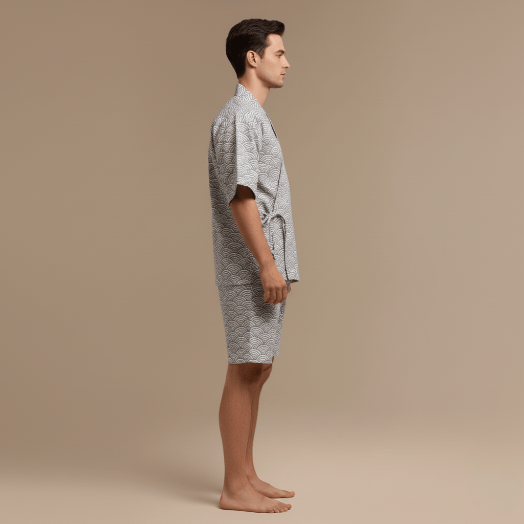 Kimono Peignoir Homme | coton léger motif japonais