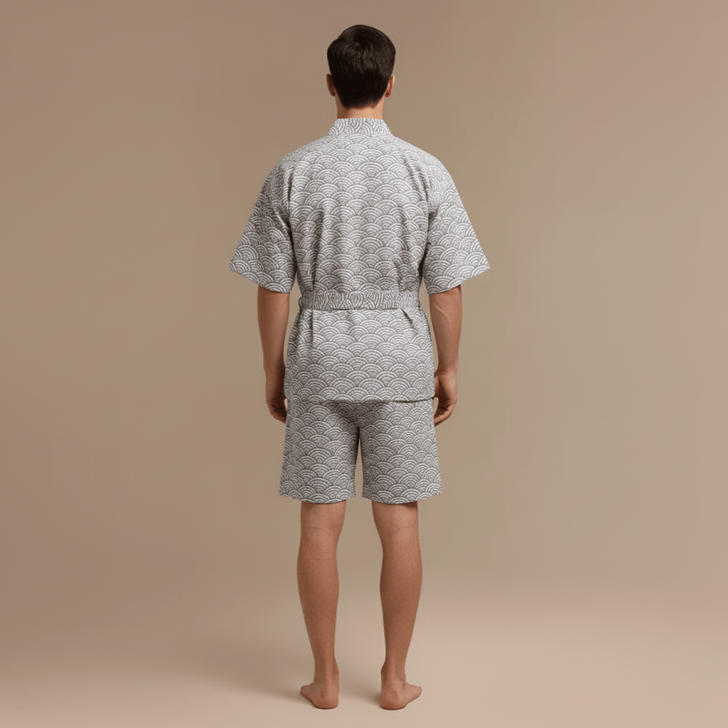 Kimono Peignoir Homme | coton léger motif japonais