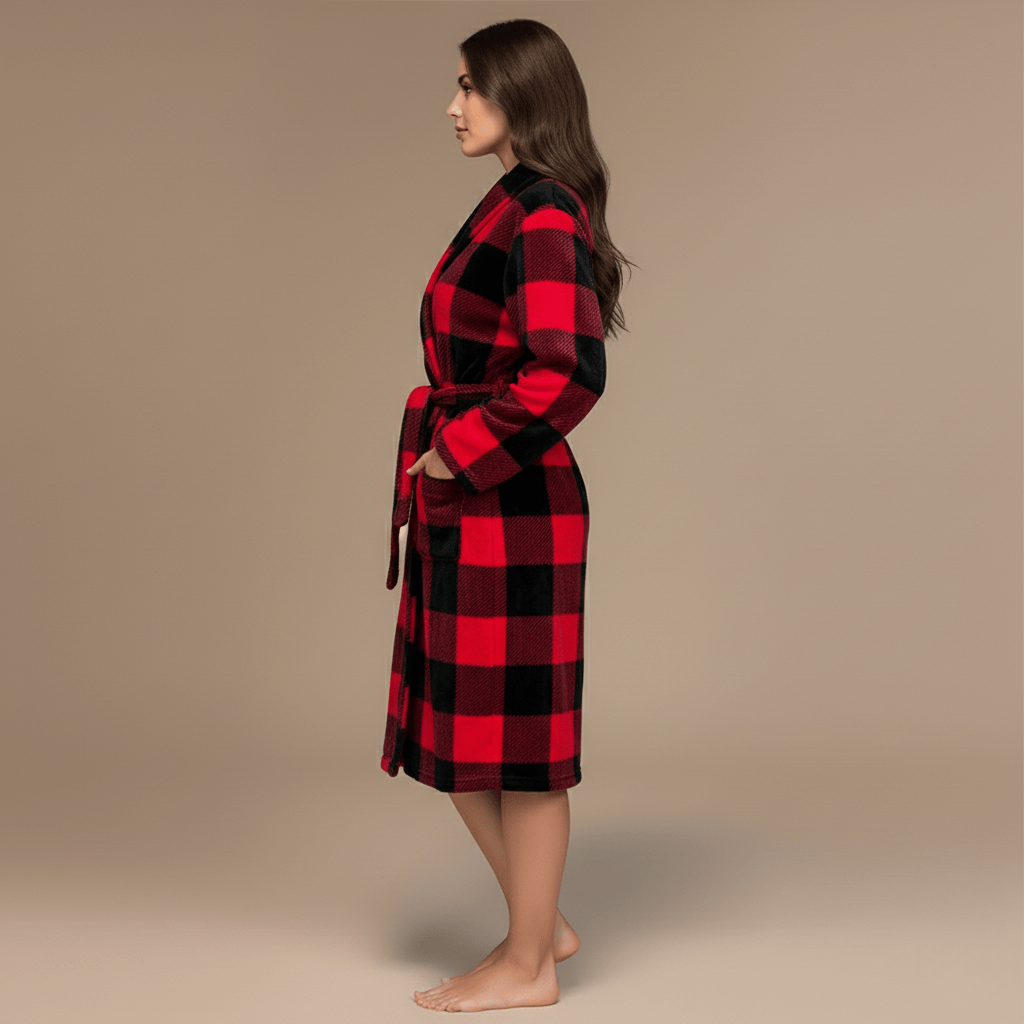 Peignoir a Carreaux Femme — Élégance et Confort, Craquez Maintenant !