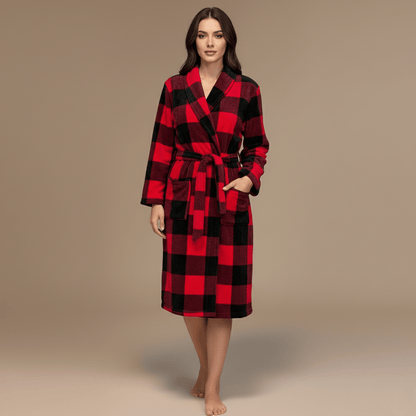 Peignoir a Carreaux Femme — Élégance et Confort, Craquez Maintenant !