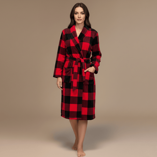 Peignoir a Carreaux Femme — Élégance et Confort, Craquez Maintenant !