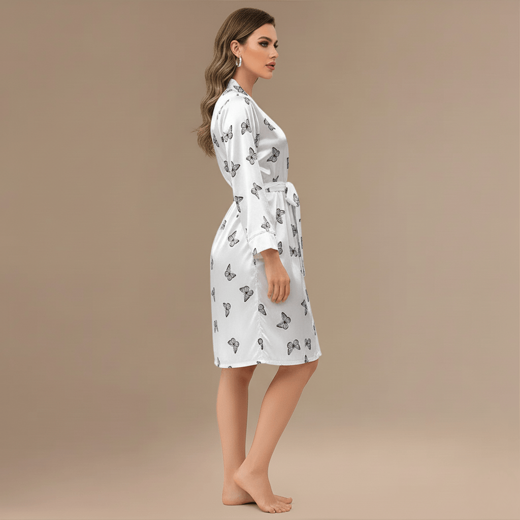 Peignoir Blanc Femme Satin – Sublimez Votre Style avec Élégance Unique
