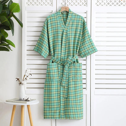 Peignoir Coton Femme à Carreaux – Confort Élégant et Style Unique