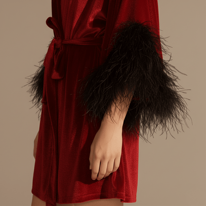 Peignoir Court Femme Velours – Confort et Élégance Sublimes