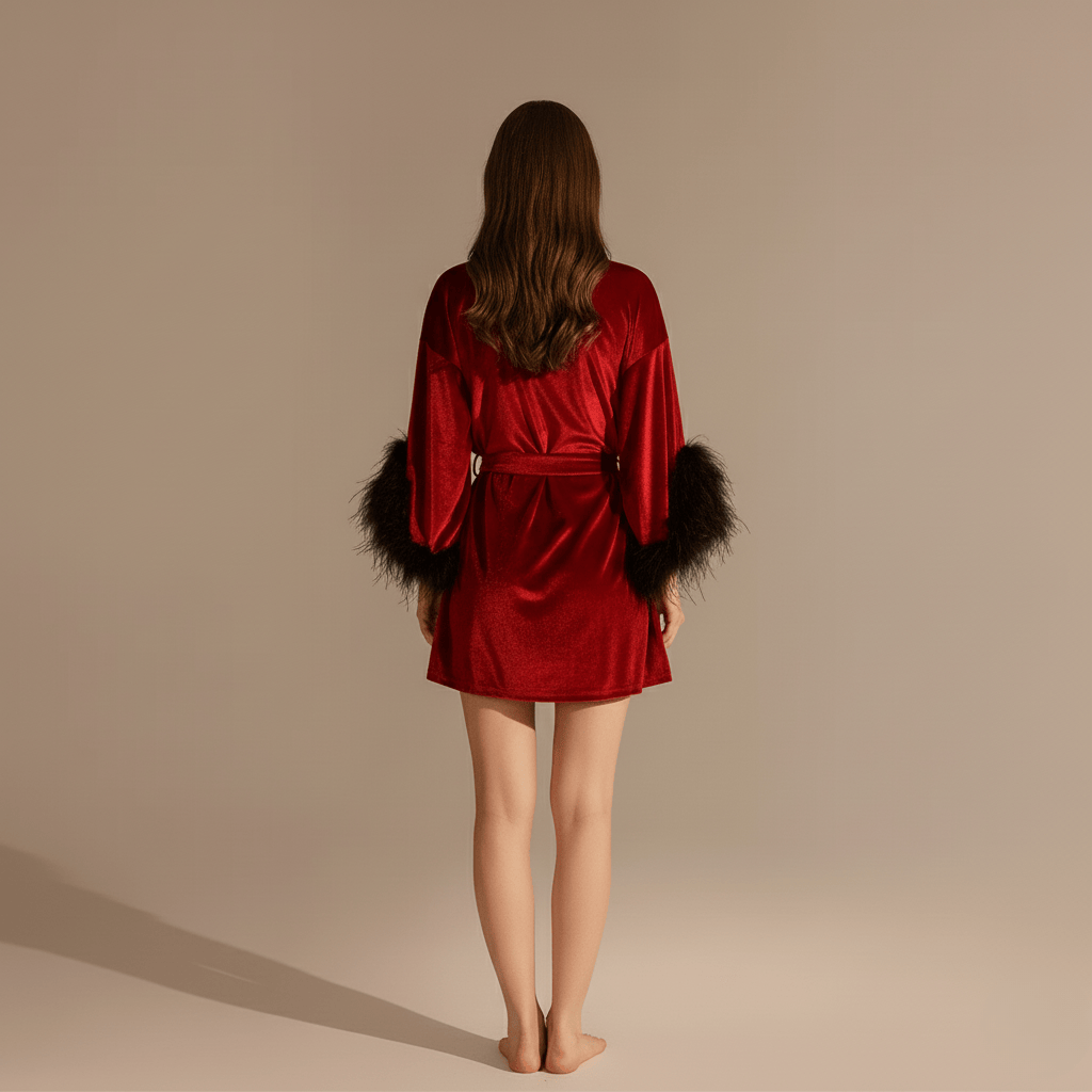 Peignoir Court Femme Velours – Confort et Élégance Sublimes