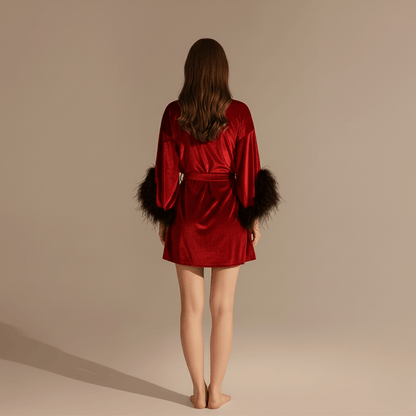 Peignoir Court Femme Velours – Confort et Élégance Sublimes