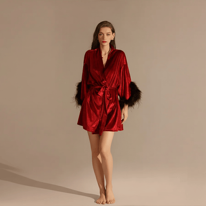 Peignoir Court Femme Velours – Confort et Élégance Sublimes