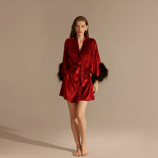 Peignoir Court Femme Velours – Confort et Élégance Sublimes