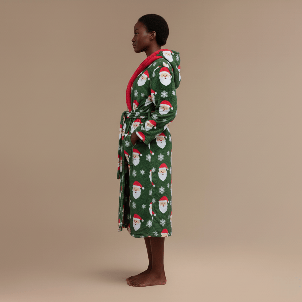Peignoir de Noël Femme - Polaire épaisse & chaleur festive !