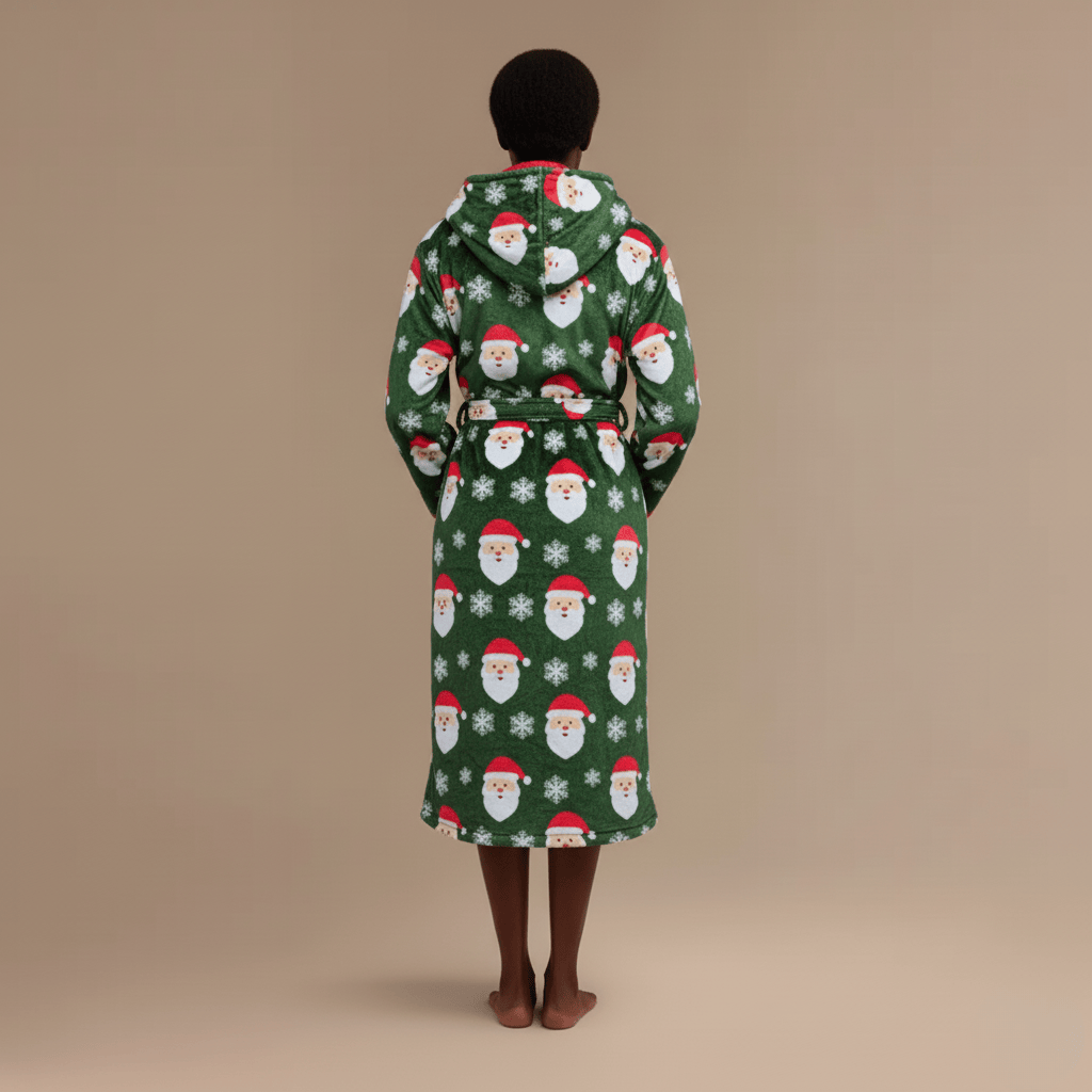 Peignoir de Noël Femme - Polaire épaisse & chaleur festive !