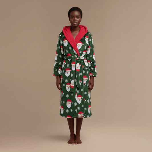 Peignoir de Noël Femme - Polaire épaisse & chaleur festive !