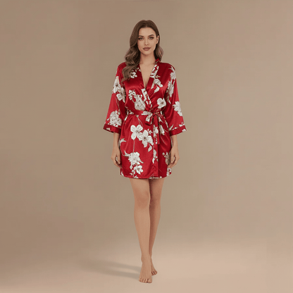 Peignoir en Satin Fleur Femme – Confort absolu et élégance révélée