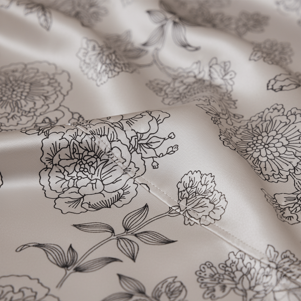 Peignoir en Satin Fleur Femme – Confort absolu et élégance révélée