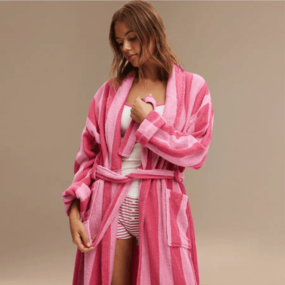 Peignoir Éponge Rose Femme – Confort ultime et élégance douce