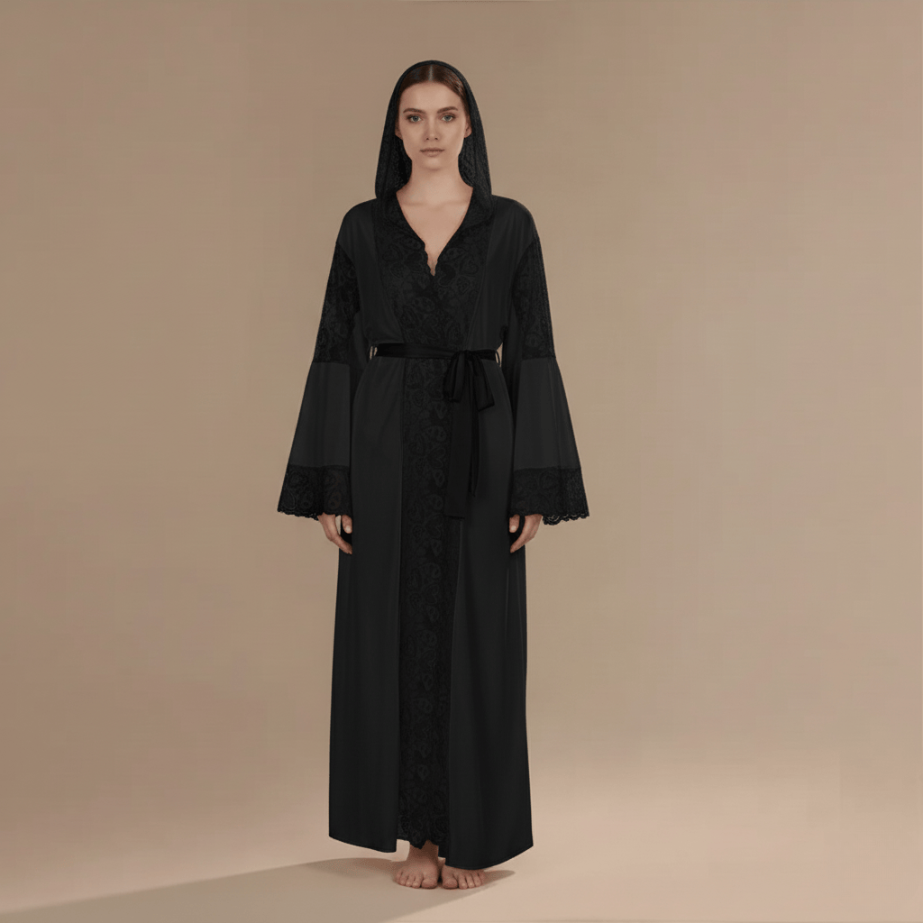 Peignoir Femme Capuche Dentelle – Sublimez Votre Style avec Élégance