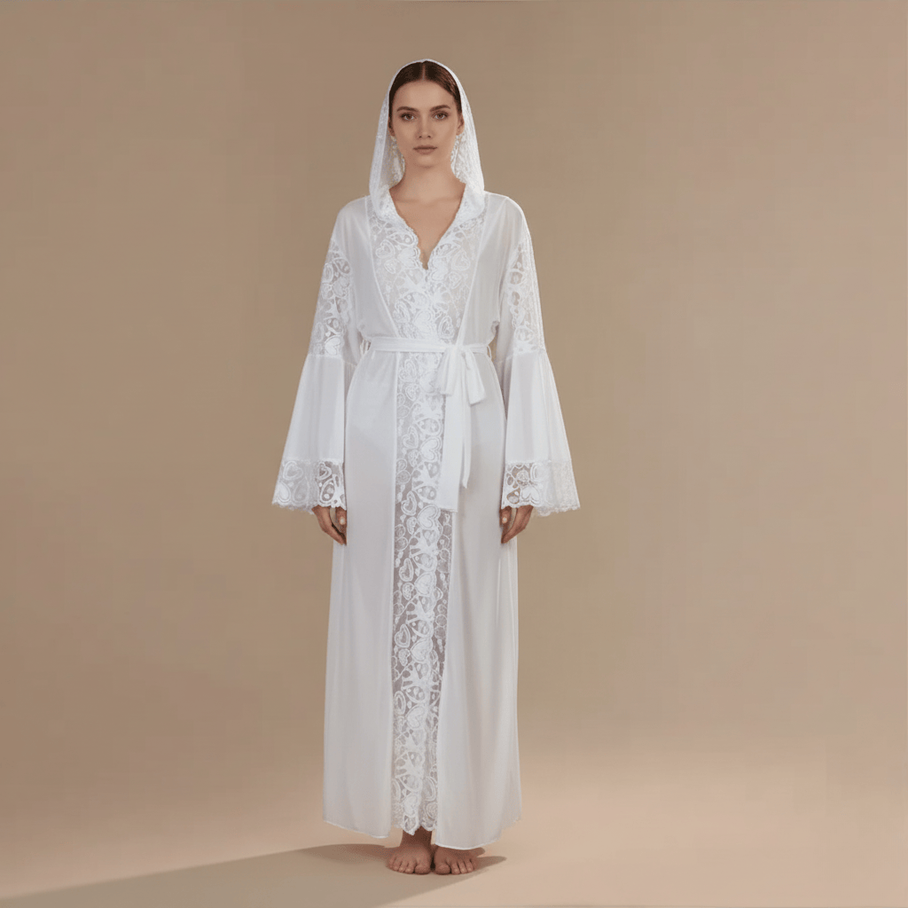 Peignoir Femme Capuche Dentelle – Sublimez Votre Style avec Élégance
