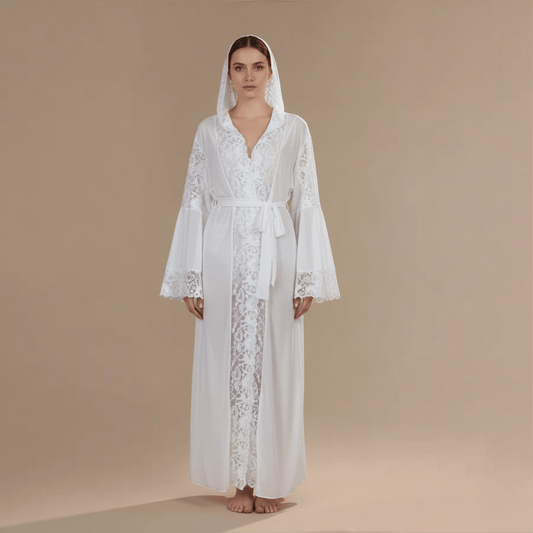 Peignoir Femme Capuche Dentelle – Sublimez Votre Style avec Élégance