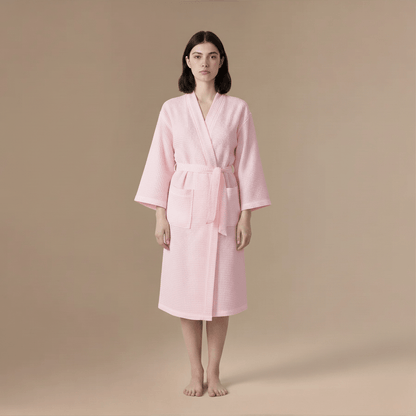 Peignoir Femme Coton Gaufré – Élégance Confort et Douceur Inégalée
