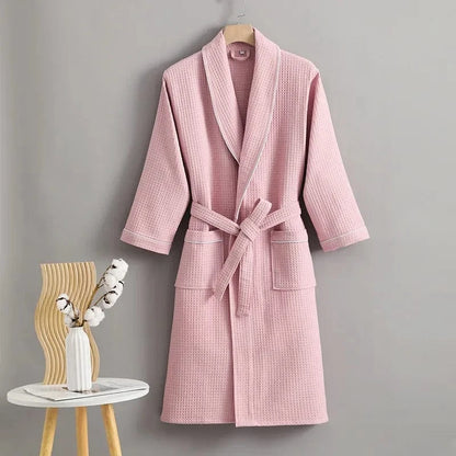 Peignoir Femme Coton Nid d’Abeille – Confort et Élégance Sublimes