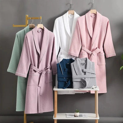 Peignoir Femme Coton Nid d’Abeille – Confort et Élégance Sublimes